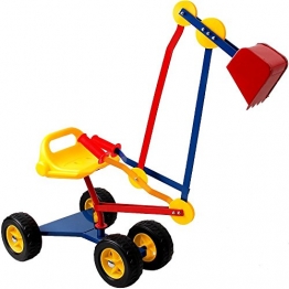 Kinderbagger Sitzbagger Sandkastenbagger Bagger 360° drehbar mit Kippschaufel und Rädern -
